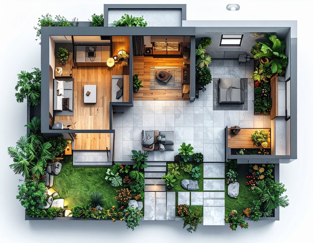 แผนผังบ้านพร้อมจุดติดตั้งระบบกันขโมยบ้านอัจฉริยะ LETcare