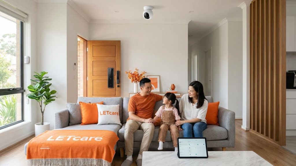 happy family in bedroom

