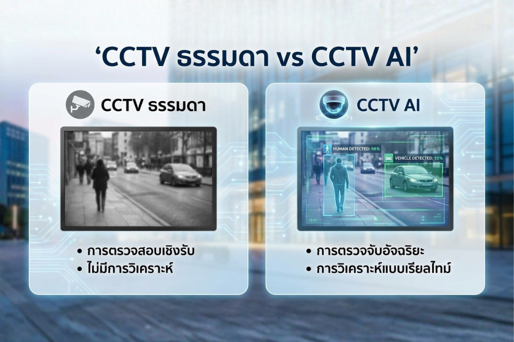 เปรียบเทียบความแตกต่างระหว่าง CCTV ธรรมดาและ CCTV AI ในระบบรักษาความปลอดภัย