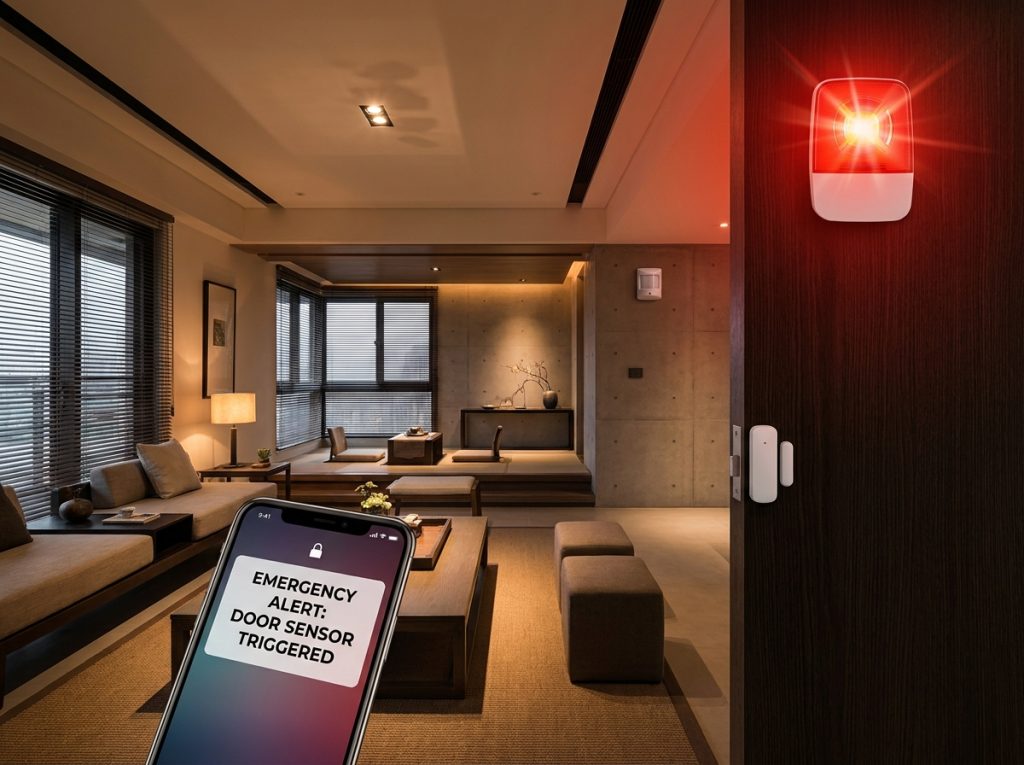 ระบบแจ้งเตือนภัย Alarm System เซ็นเซอร์ประตูและแจ้งเตือนผ่านมือถือ